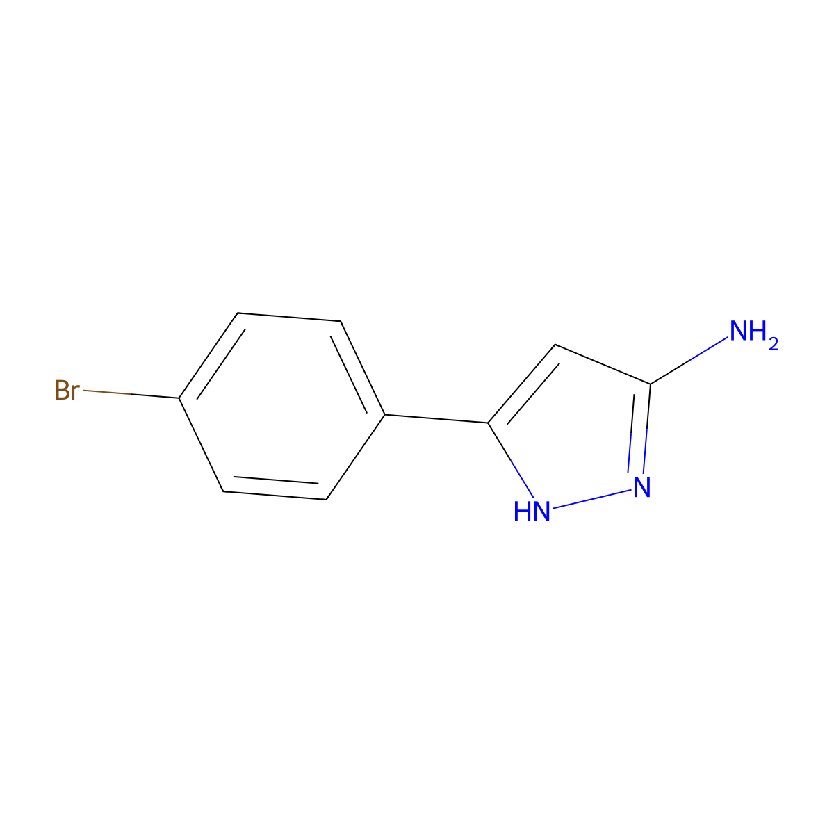 5-Amino-3-(4-bromophenyl)-1H-pyrazole molecular structure, CAS 78583-82-1