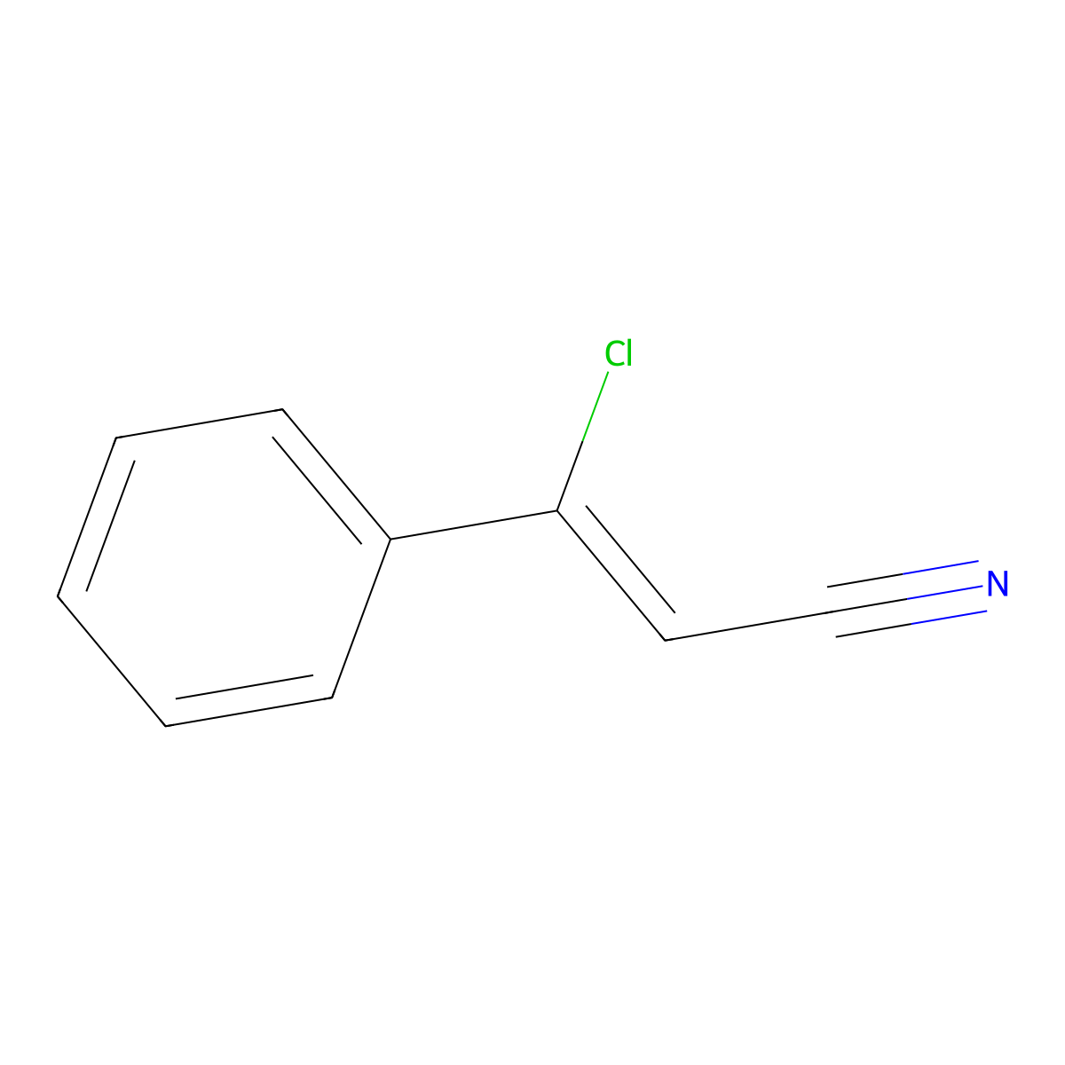 3-Chloro-3-phenyl-2-propenenitrile molecular structure, CAS 78583-84-3