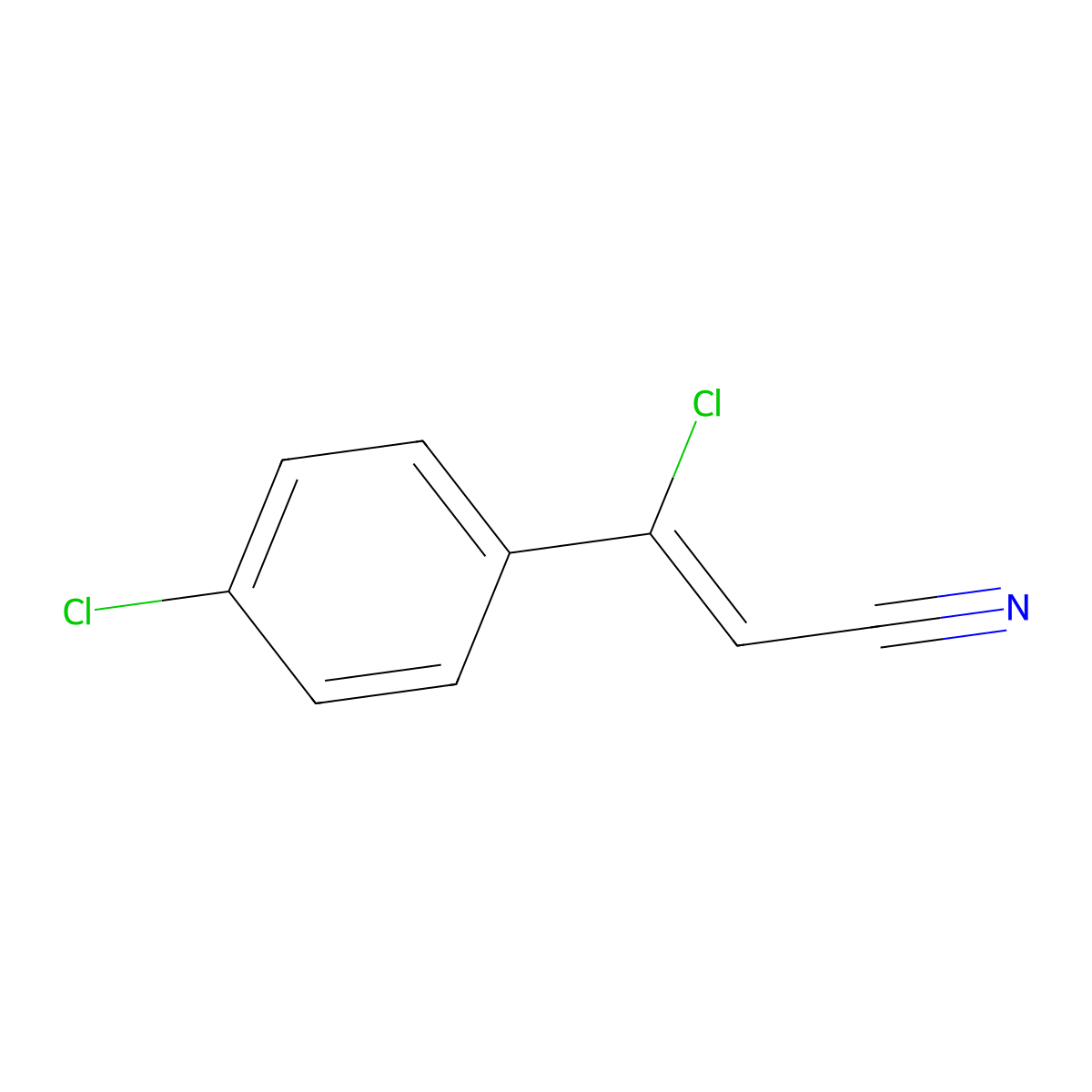 (2Z)-3-Chloro-3-(4-chlorophenyl)prop-2-enenitrile molecular structure, CAS 78583-86-5