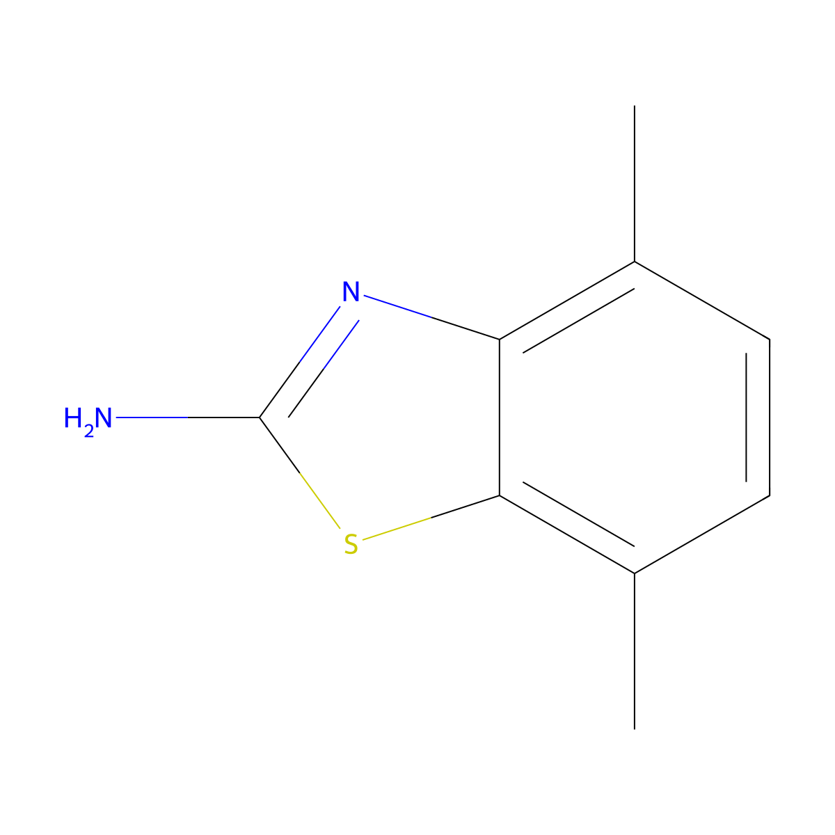 2-Amino-4,7-dimethylbenzothiazole molecular structure, CAS 78584-08-4