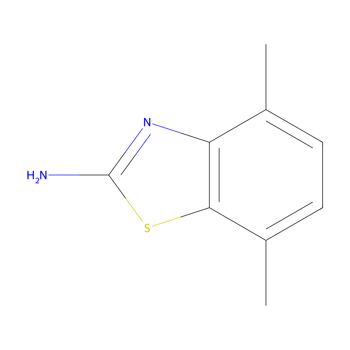 2-Amino-4,7-dimethylbenzothiazole molecular structure, CAS 78584-08-4