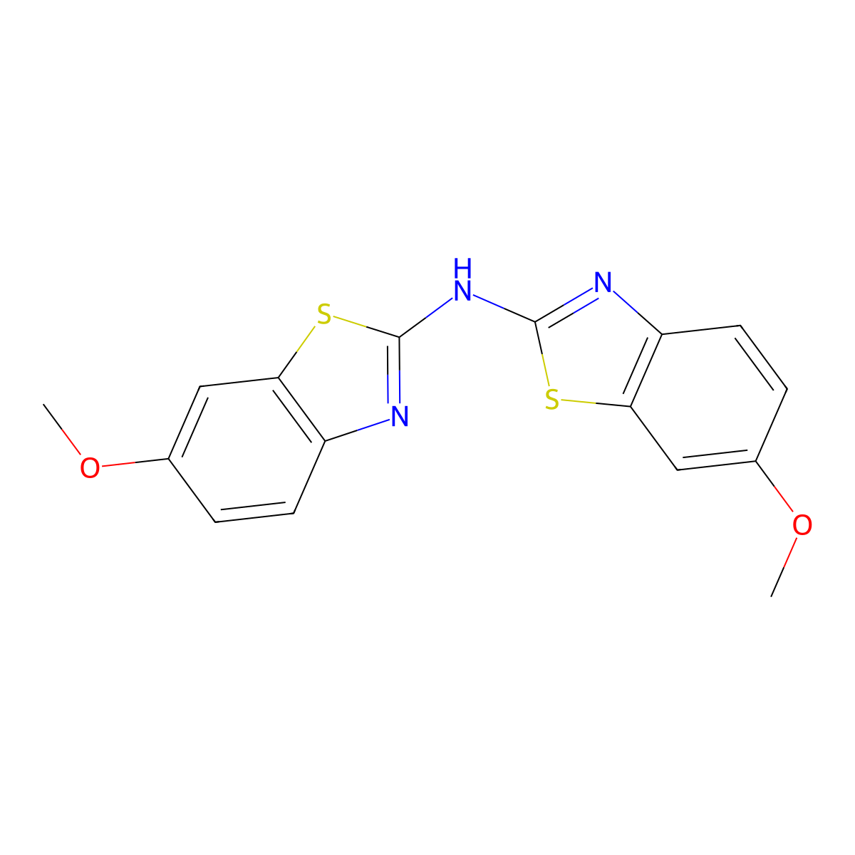 6-methoxy-N-(6-methoxy-1,3-benzothiazol-2-yl)-1,3-benzothiazol-2-amine molecular structure, CAS 78584-11-9