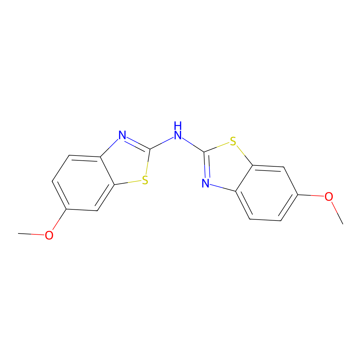 6-methoxy-N-(6-methoxy-1,3-benzothiazol-2-yl)-1,3-benzothiazol-2-amine molecular structure, CAS 78584-11-9
