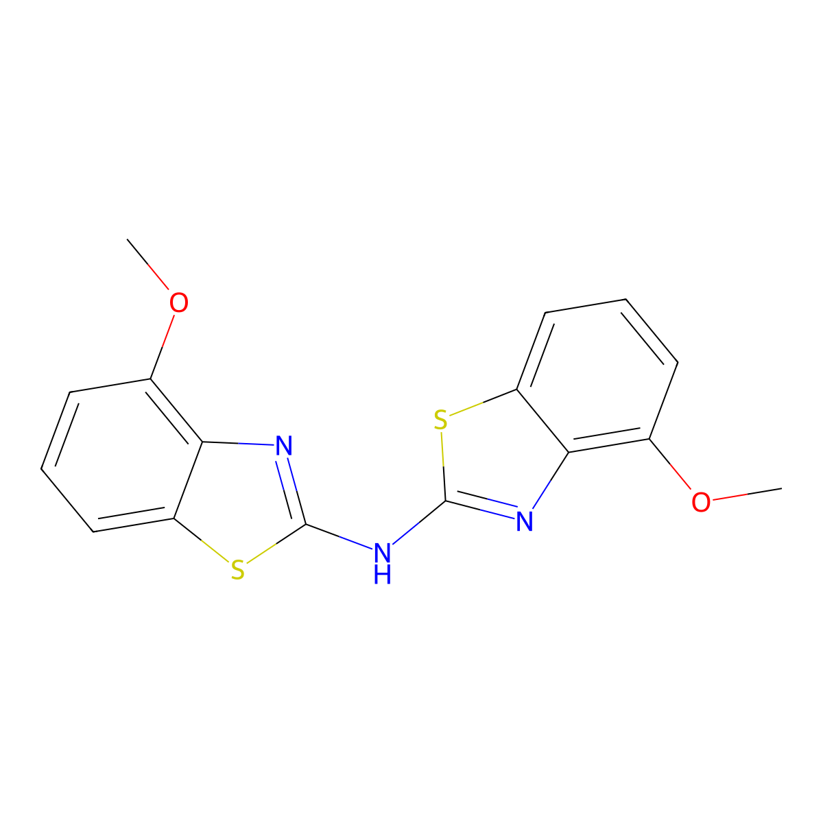 4-methoxy-N-(4-methoxy-1,3-benzothiazol-2-yl)-1,3-benzothiazol-2-amine molecular structure, CAS 78584-13-1