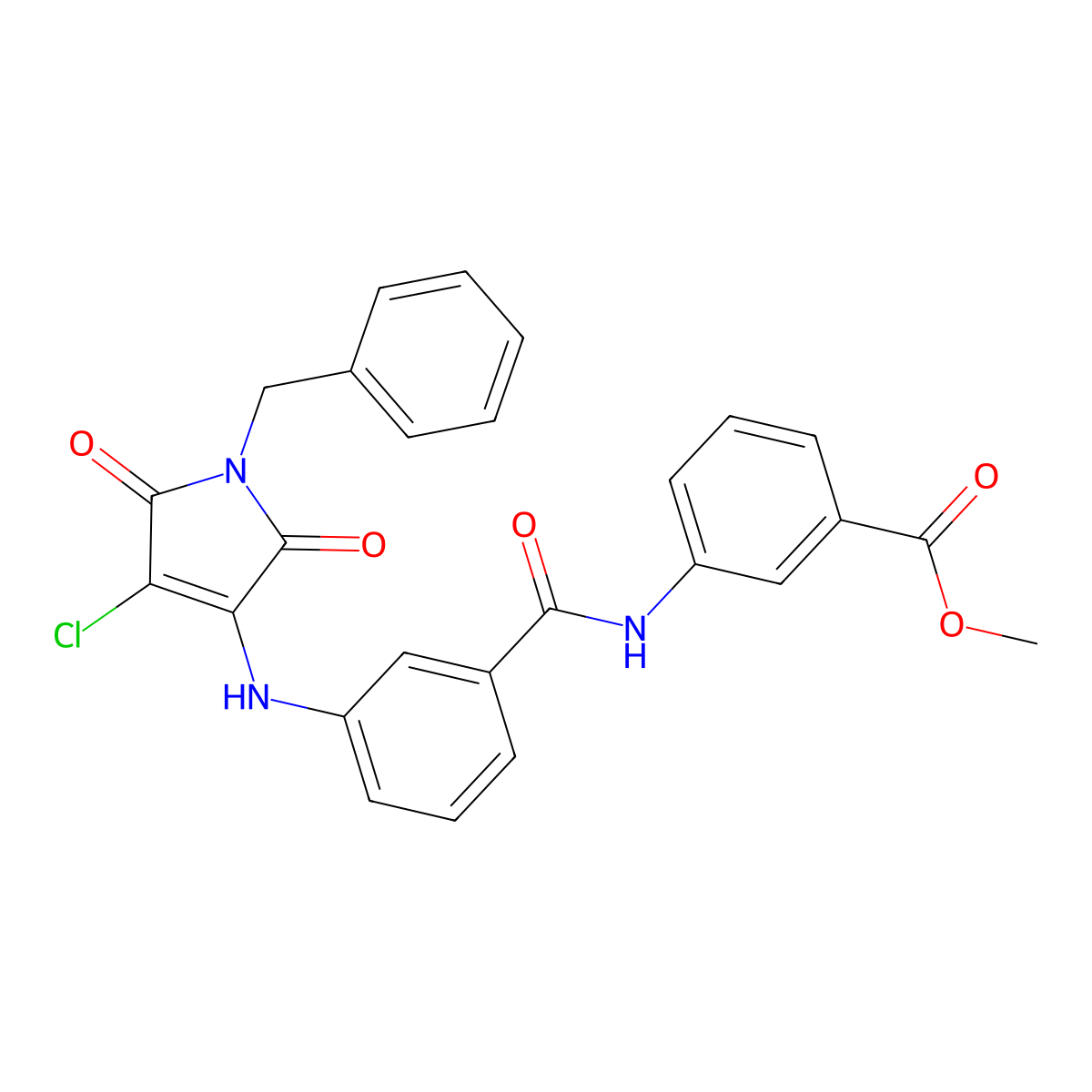 methyl 3-[3-(1-benzyl-4-chloro-2,5-dihydro-1H-3-pyrrolyla mino)phenylcarboxamido]benzoate molecular structure, CAS 785845-11-6