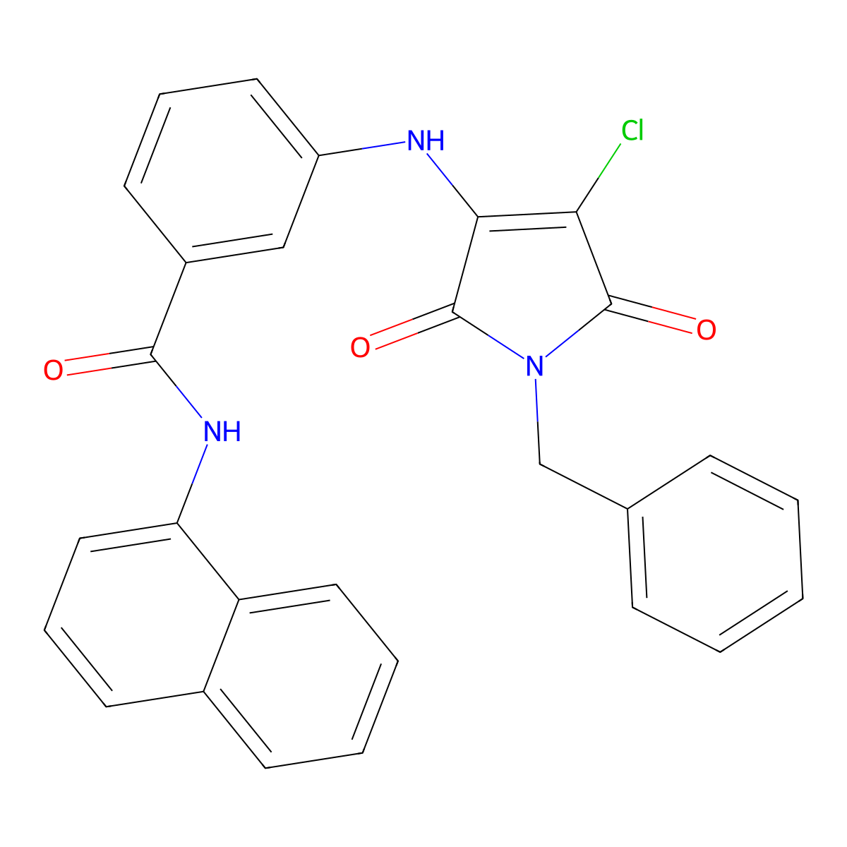 (3-{[4-chloro-2,5-dioxo-1-benzylazolin-3-yl]amino}phenyl)-N-naphthylcarboxamid e molecular structure, CAS 785845-47-8
