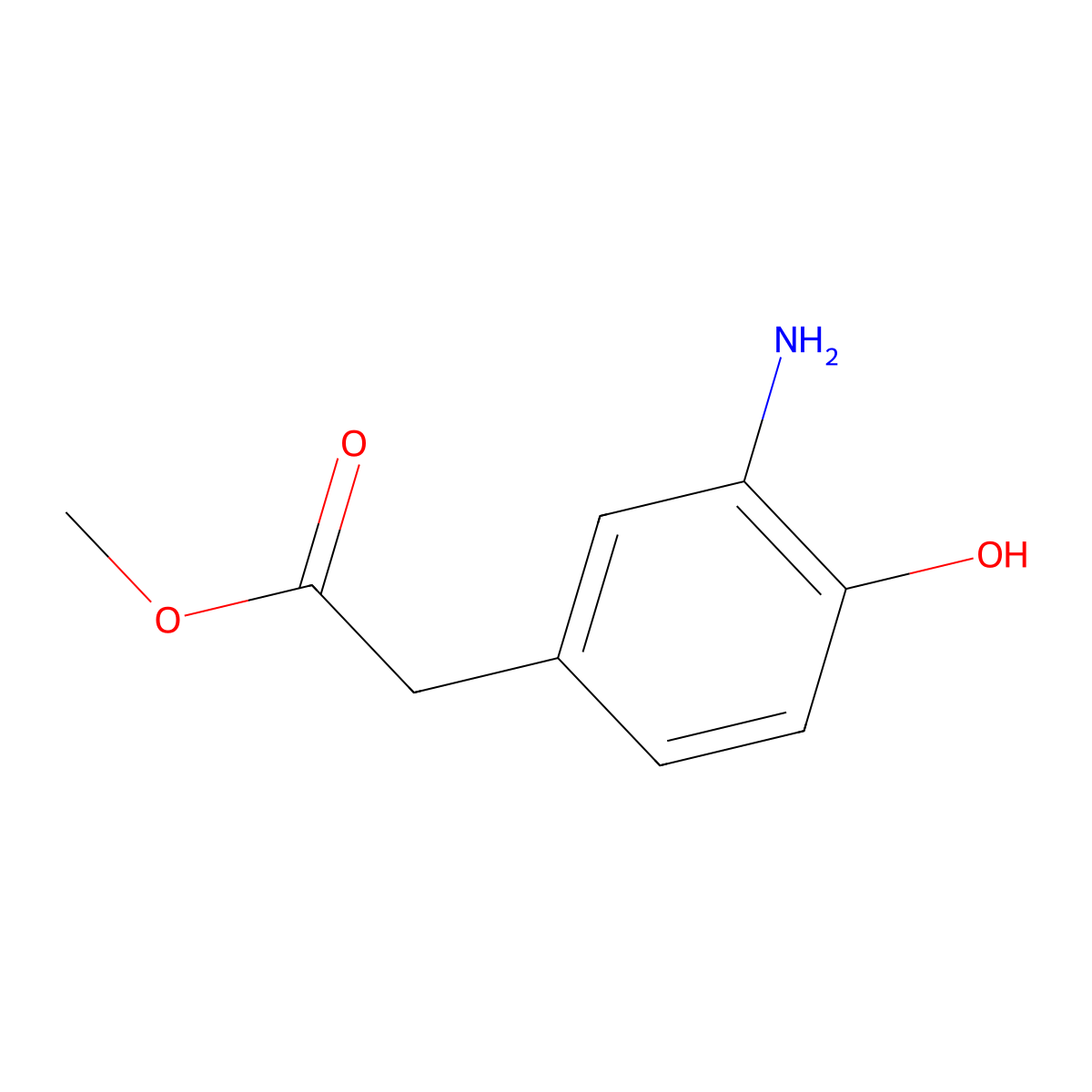 Methyl 2-(3-amino-4-hydroxyphenyl)acetate molecular structure, CAS 78587-72-1