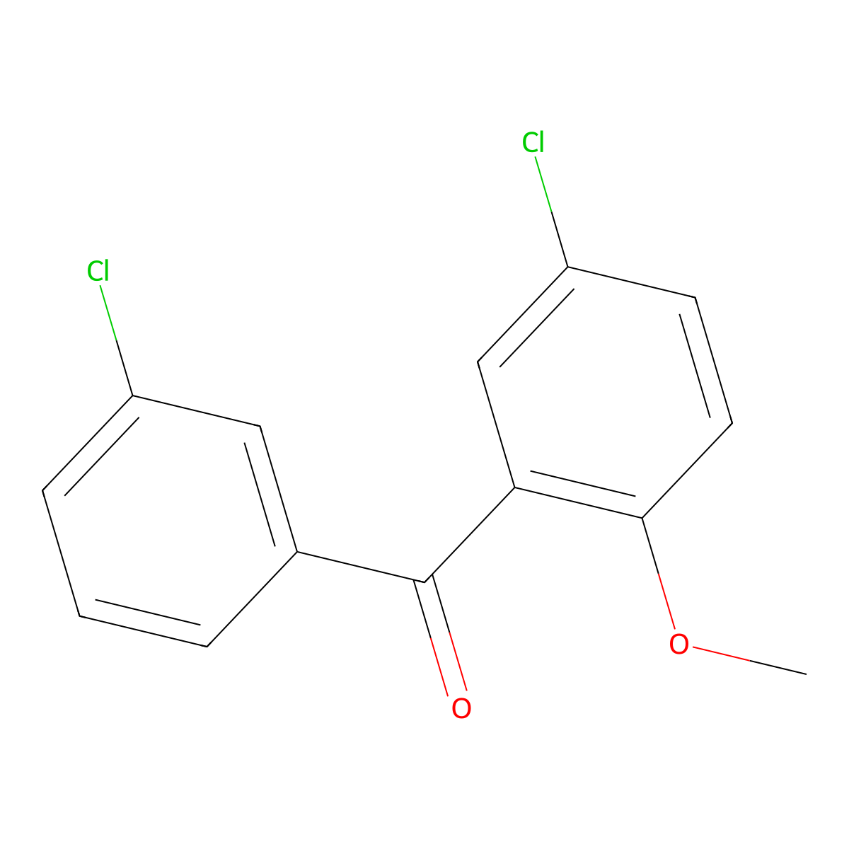 (5-Chloro-2-methoxyphenyl)(3-chlorophenyl)methanone molecular structure, CAS 78589-13-6
