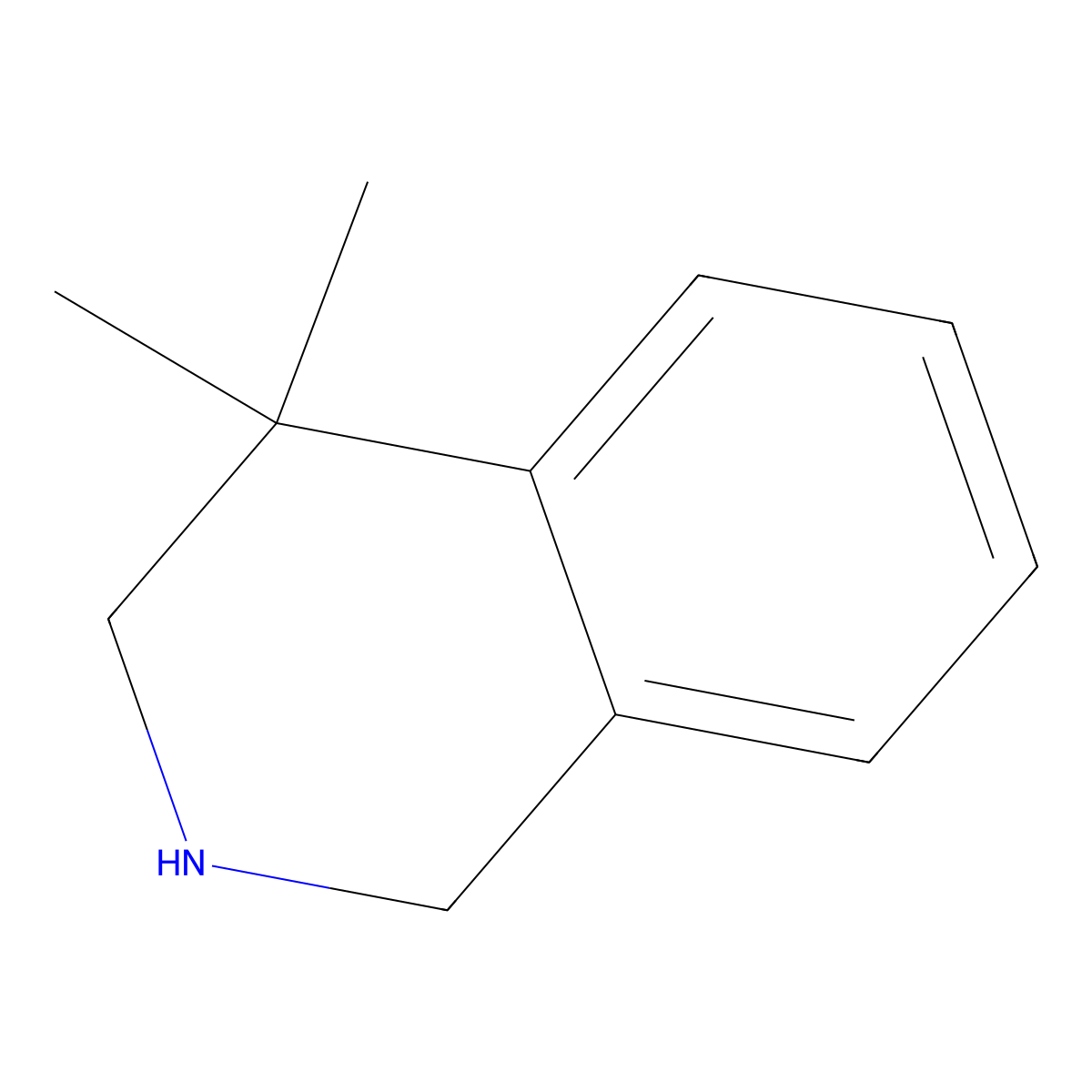 1,2,3,4-Tetrahydro-4,4-dimethylisoquinoline molecular structure, CAS 78592-91-3