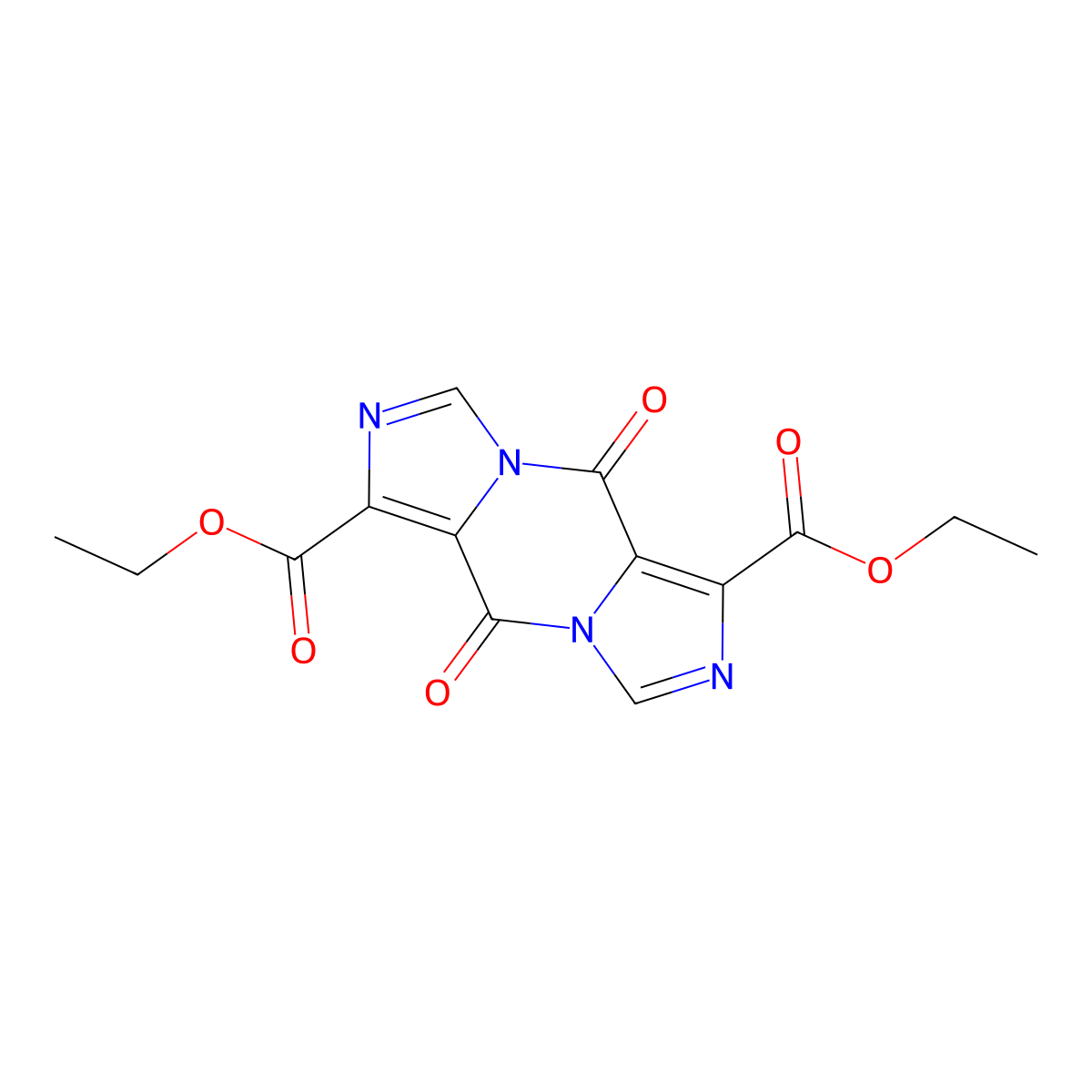 diethyl 5,10-dioxo-5H,10H-diimidazo[1,5-a:1',5'-d]pyrazine-1,6-dicarboxylate molecular structure, CAS 78595-41-2