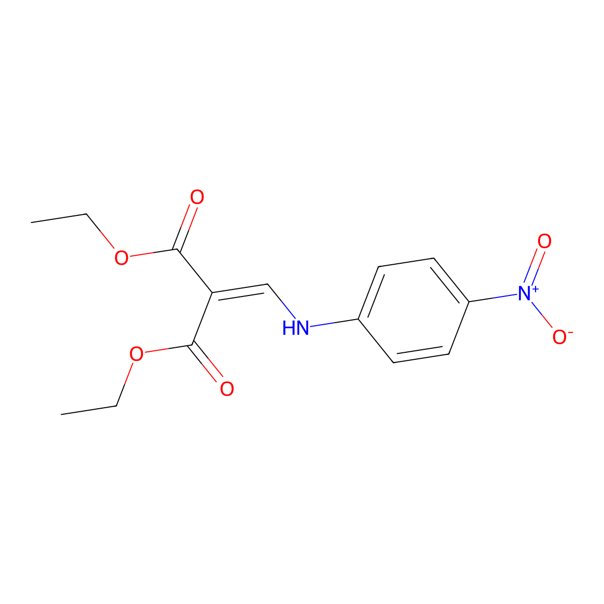 Diethyl 2-[[(4-nitrophenyl)amino]methylidene]propanedioate molecular structure, CAS 78596-42-6