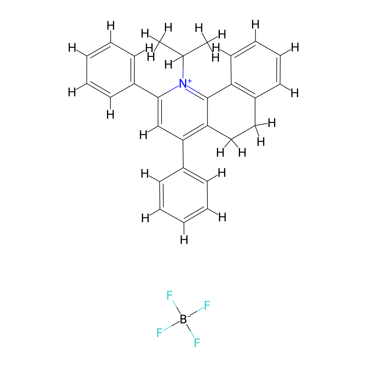 1-Isopropyl-2,4-diphenyl-5,6-dihydrobenzo[h]quinolinium tetrafluoroborate molecular structure, CAS 78596-62-0
