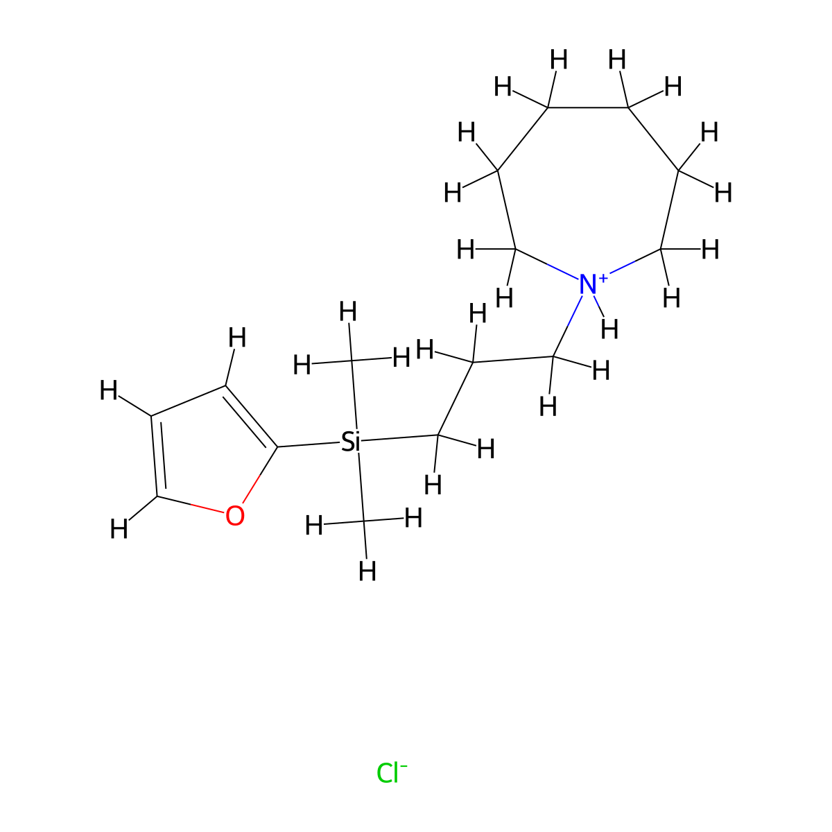 1H-Azepine, hexahydro-1-(3-(2-furyldimethylsilyl)propyl)-, hydrochloride molecular structure, CAS 78599-00-5