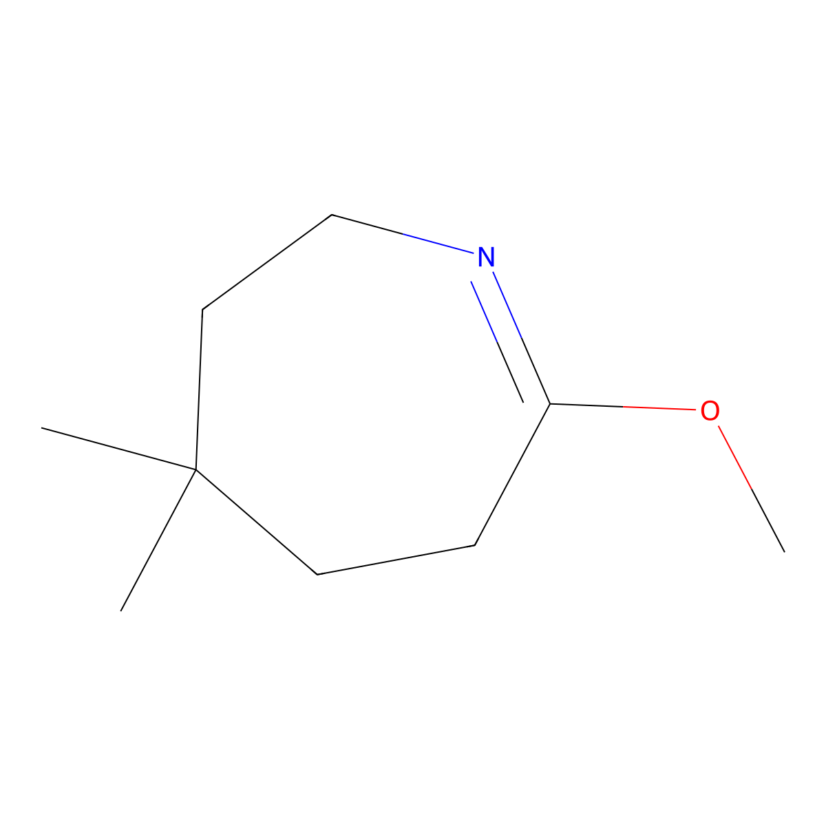 7-methoxy-4,4-dimethyl-3,4,5,6-tetrahydro-2H-azepine molecular structure, CAS 78599-25-4