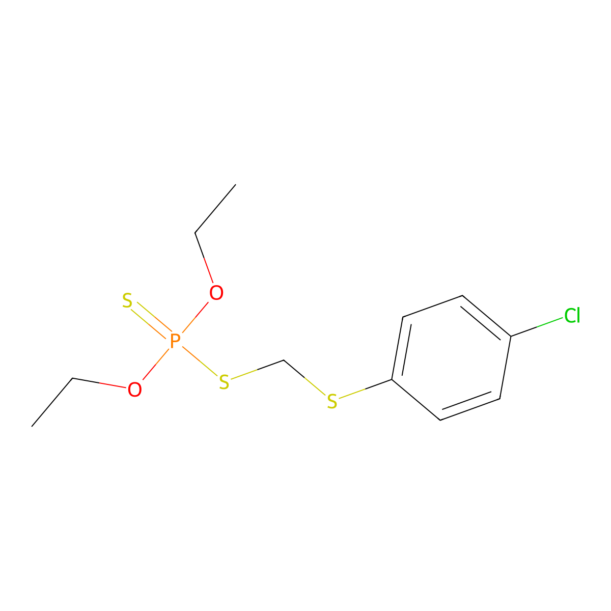Carbophenothion molecular structure, CAS 786-19-6