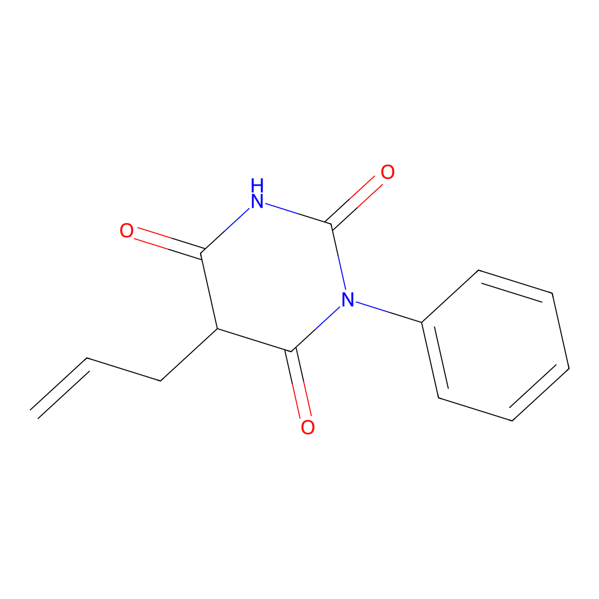 Barbituric acid, 5-allyl-1-phenyl- molecular structure, CAS 786-56-1