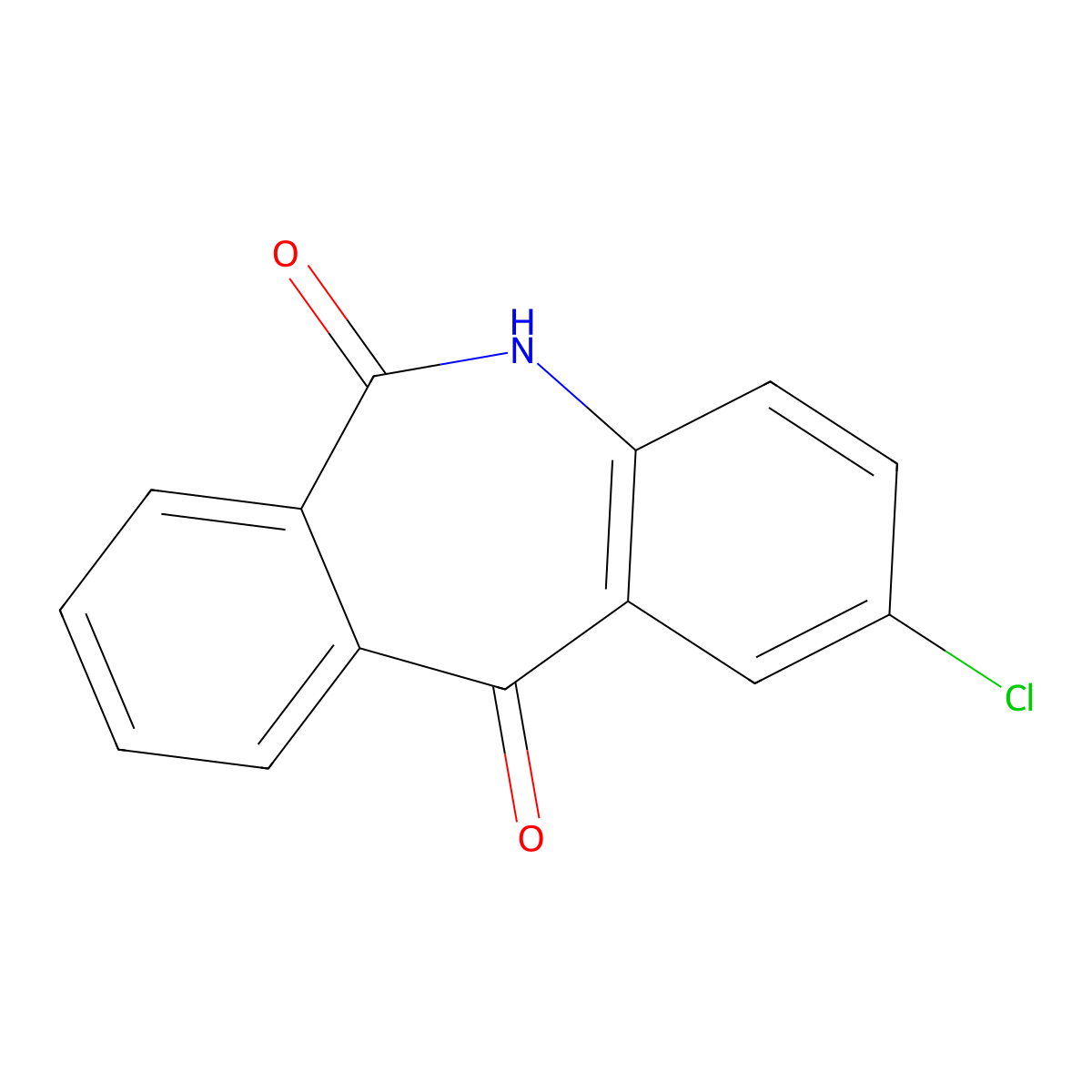 2-Chloro-5H-dibenzo[b,e]azepine-6,11-dione molecular structure, CAS 786-87-8