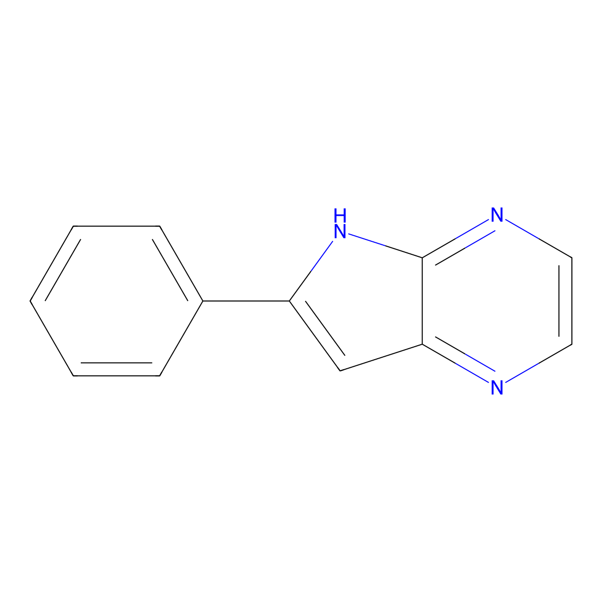 6-Phenyl-5H-pyrrolo[2,3-b]pyrazine molecular structure, CAS 78605-10-4