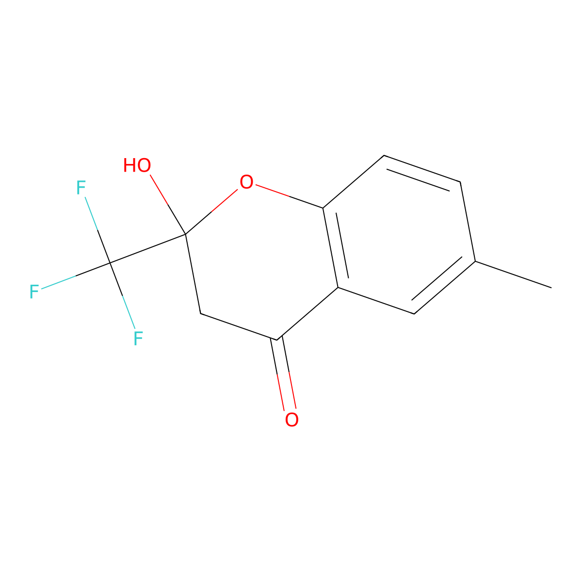 2-Hydroxy-6-methyl-2-trifluoromethylchroman-4-one molecular structure, CAS 78605-61-5