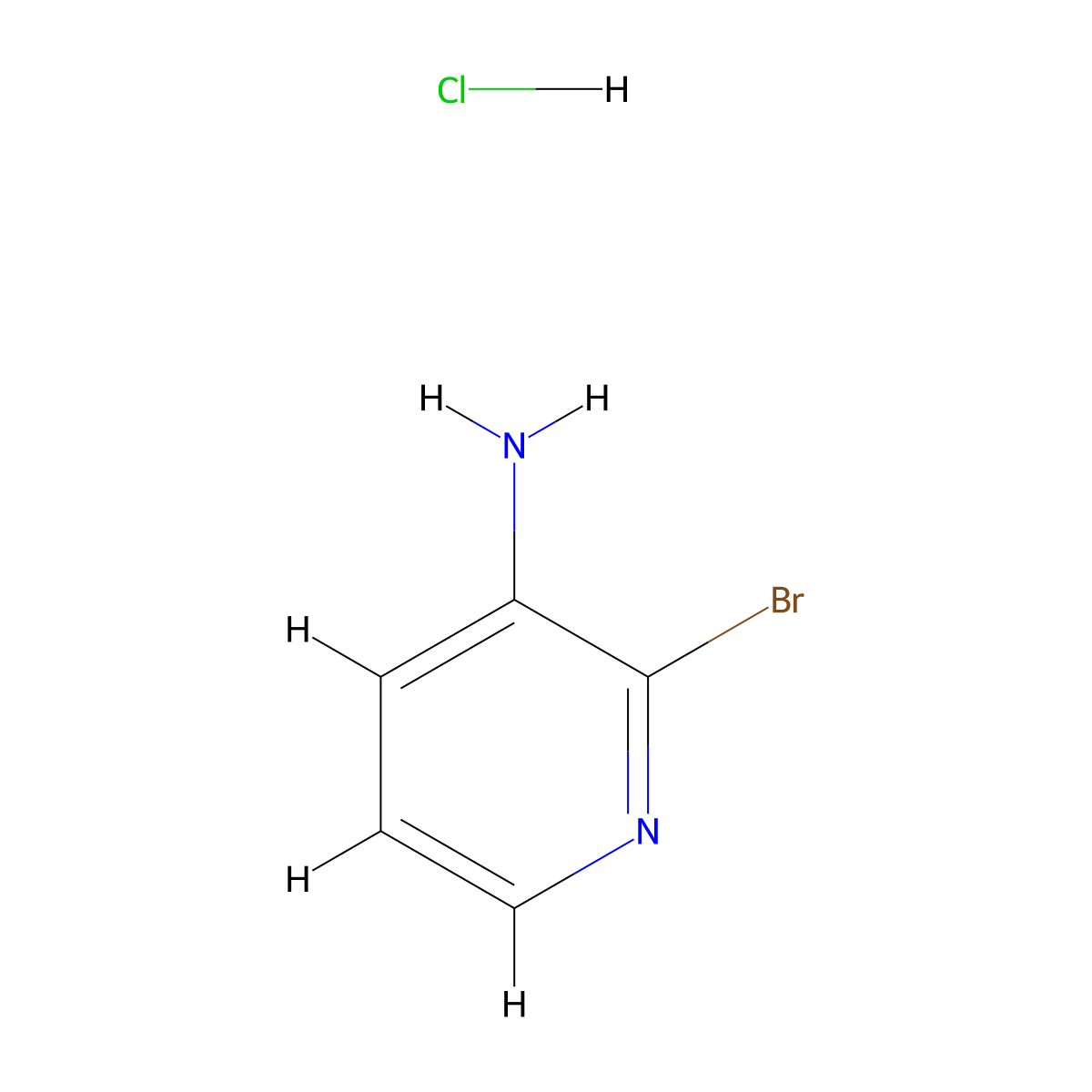 2-bromopyridin-3-amine Hydrochloride molecular structure, CAS 78607-34-8