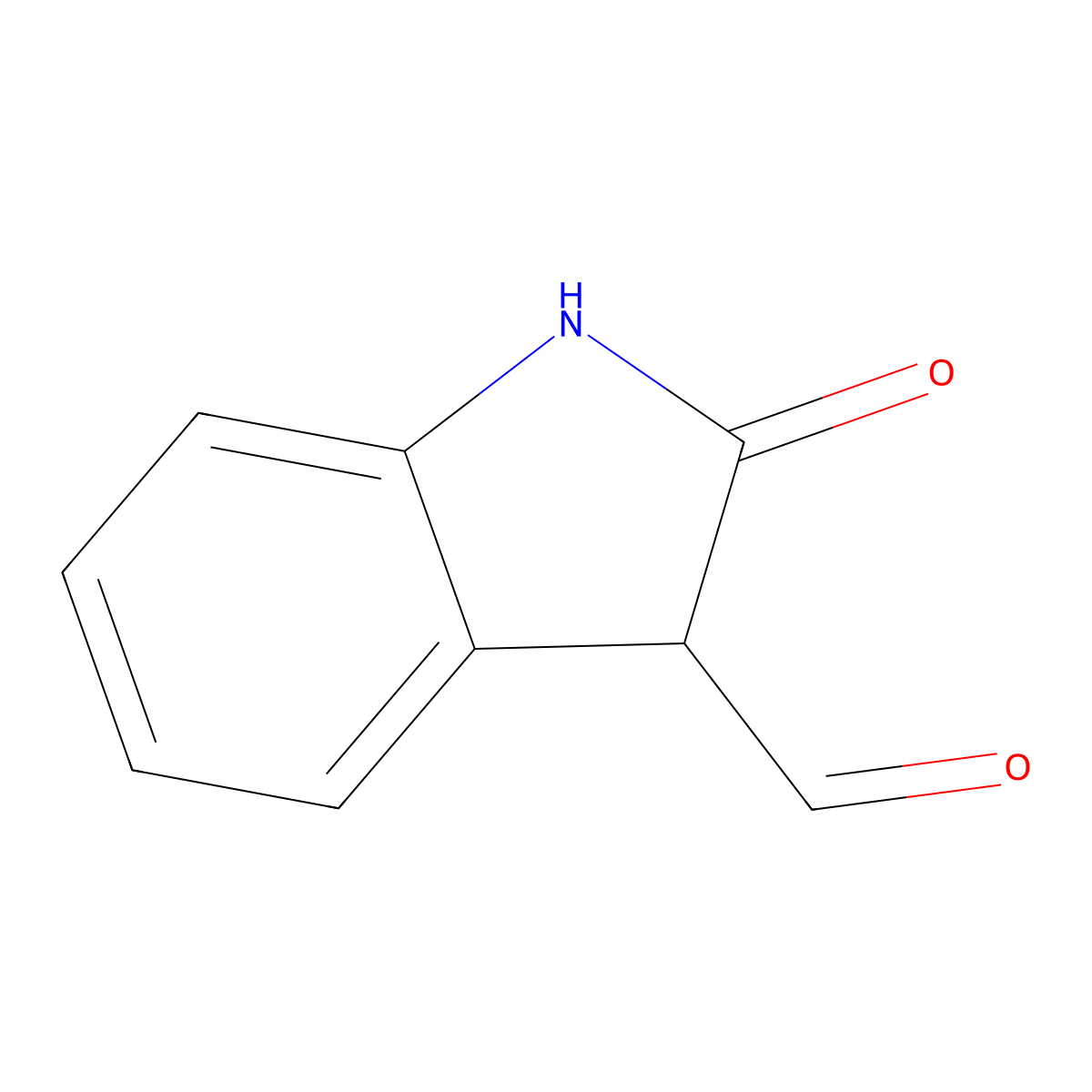 2-oxo-2,3-dihydro-1H-indole-3-carbaldehyde molecular structure, CAS 78610-70-5