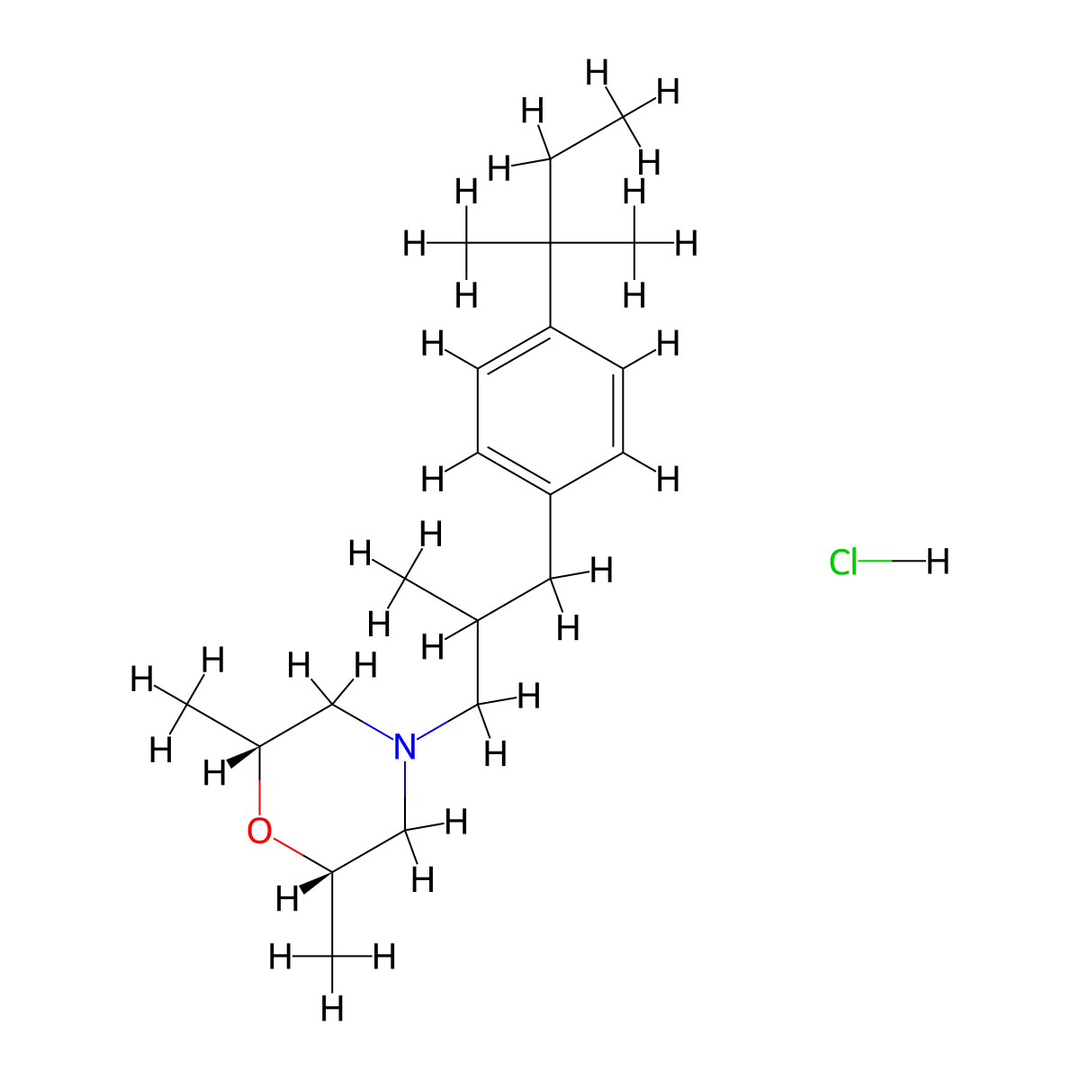 Amorolfine hydrochloride molecular structure, CAS 78613-38-4