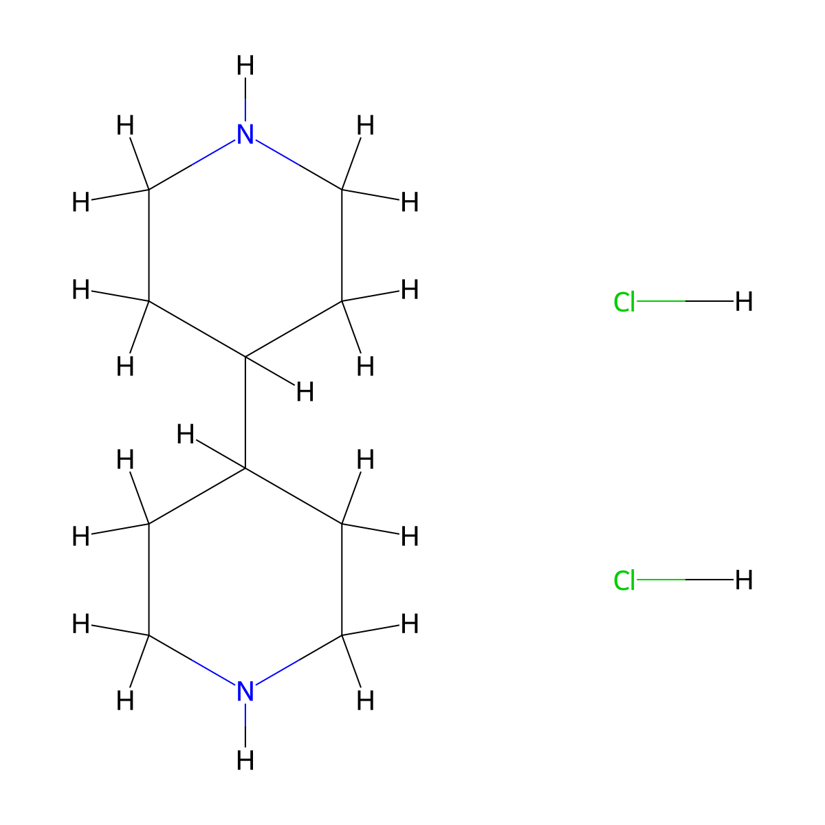 4,4'-Bipiperidine dihydrochloride molecular structure, CAS 78619-84-8