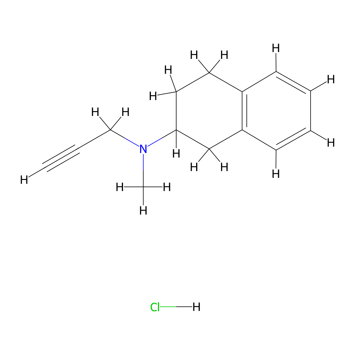 N-methyl-N-propargyl-2-aminotetralin hydrochloride molecular structure, CAS 78621-26-8