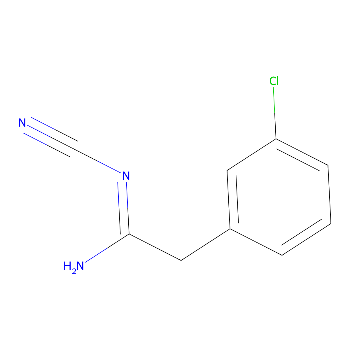 (1Z)-2-(3-chlorophenyl)-N'-cyanoethanimidamide molecular structure, CAS 78622-06-7