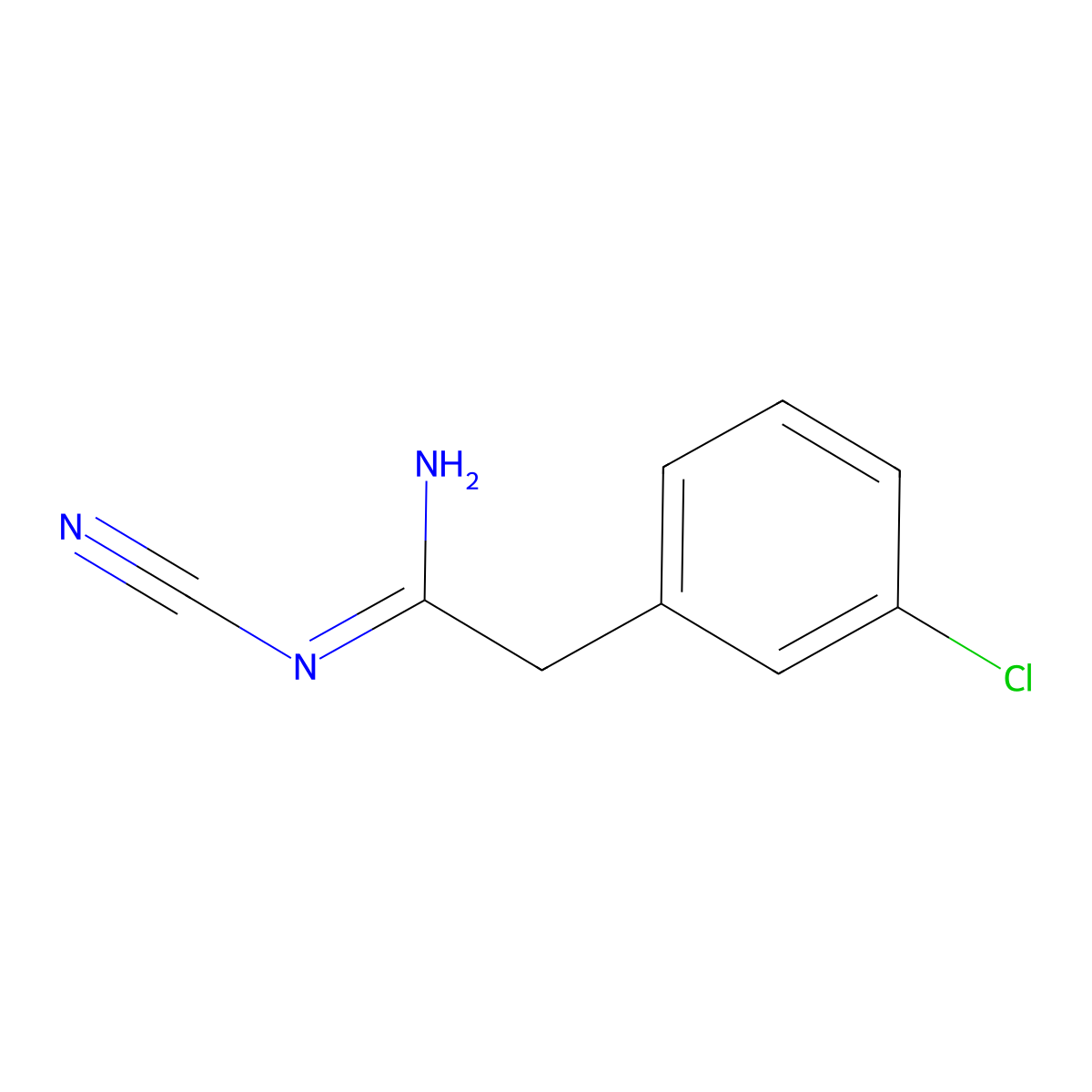 (1Z)-2-(3-chlorophenyl)-N'-cyanoethanimidamide molecular structure, CAS 78622-06-7