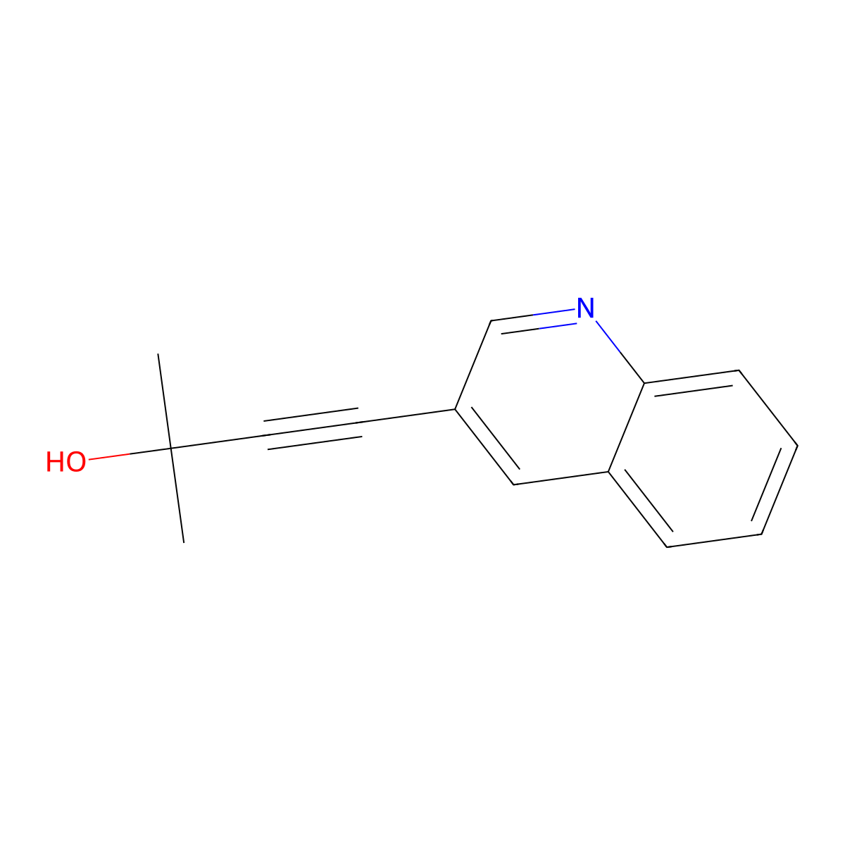 2-Methyl-4-(quinolin-3-yl)but-3-yn-2-ol molecular structure, CAS 78625-06-6