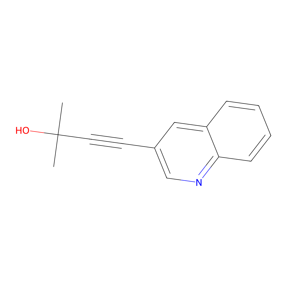2-Methyl-4-(quinolin-3-yl)but-3-yn-2-ol molecular structure, CAS 78625-06-6