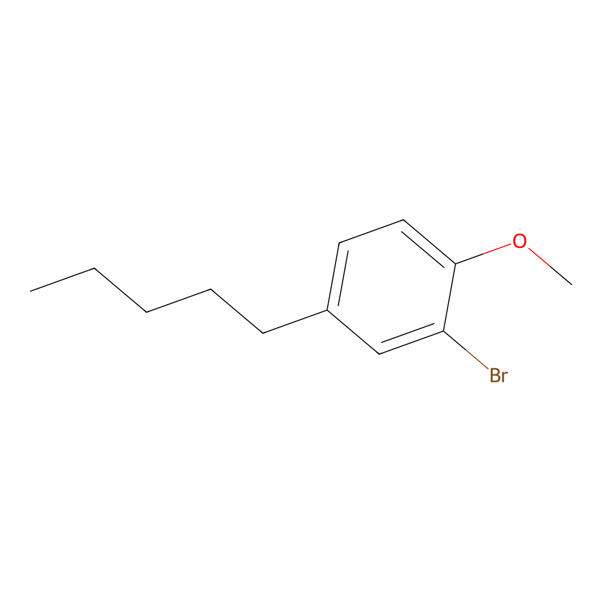 2-Bromo-1-methoxy-4-pentylbenzene molecular structure, CAS 78626-44-5