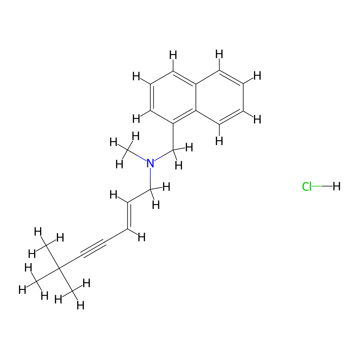 Terbinafine Hydrochloride molecular structure, CAS 78628-80-5