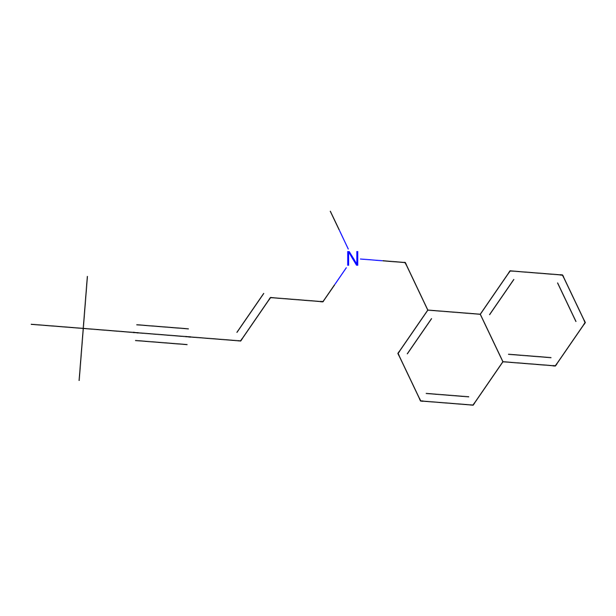 N-((2Z)-6,6-Dimethyl-2-hepten-4-ynyl)-N-methyl-1-naphthalenemethanamine molecular structure, CAS 78628-81-6
