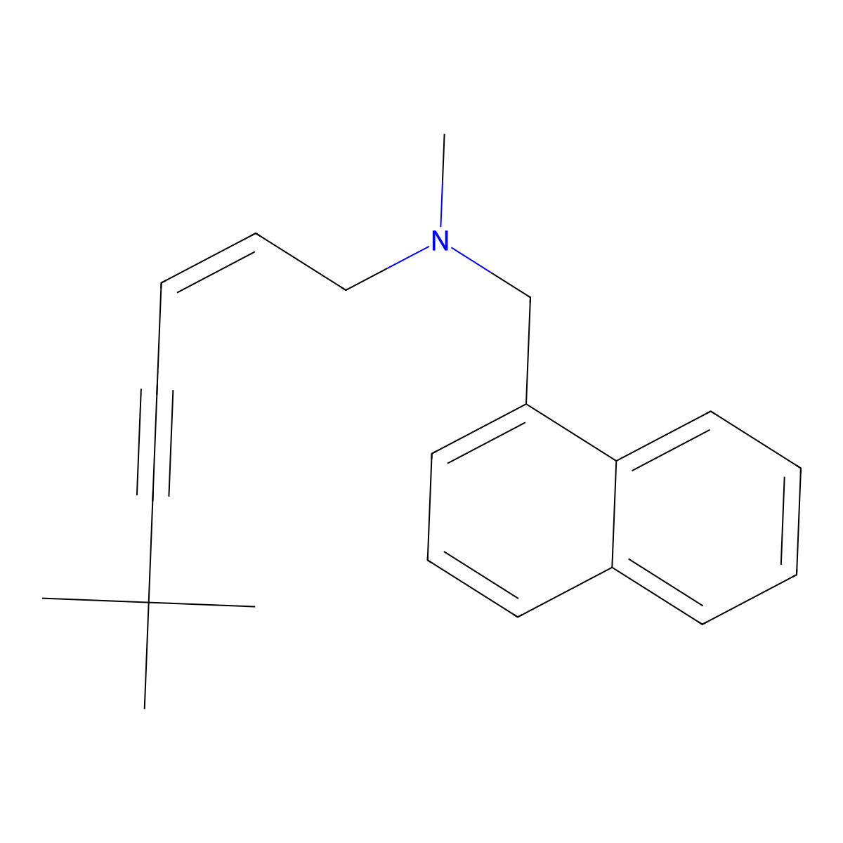 N-((2Z)-6,6-Dimethyl-2-hepten-4-ynyl)-N-methyl-1-naphthalenemethanamine molecular structure, CAS 78628-81-6