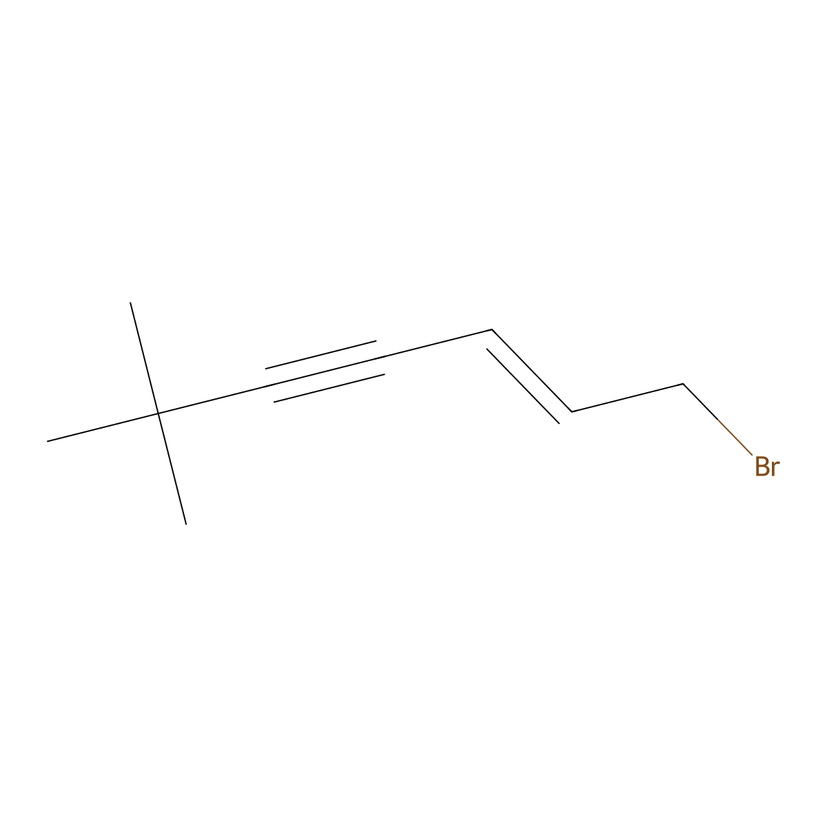 2-Hepten-4-yne, 1-bromo-6,6-dimethyl- molecular structure, CAS 78629-21-7