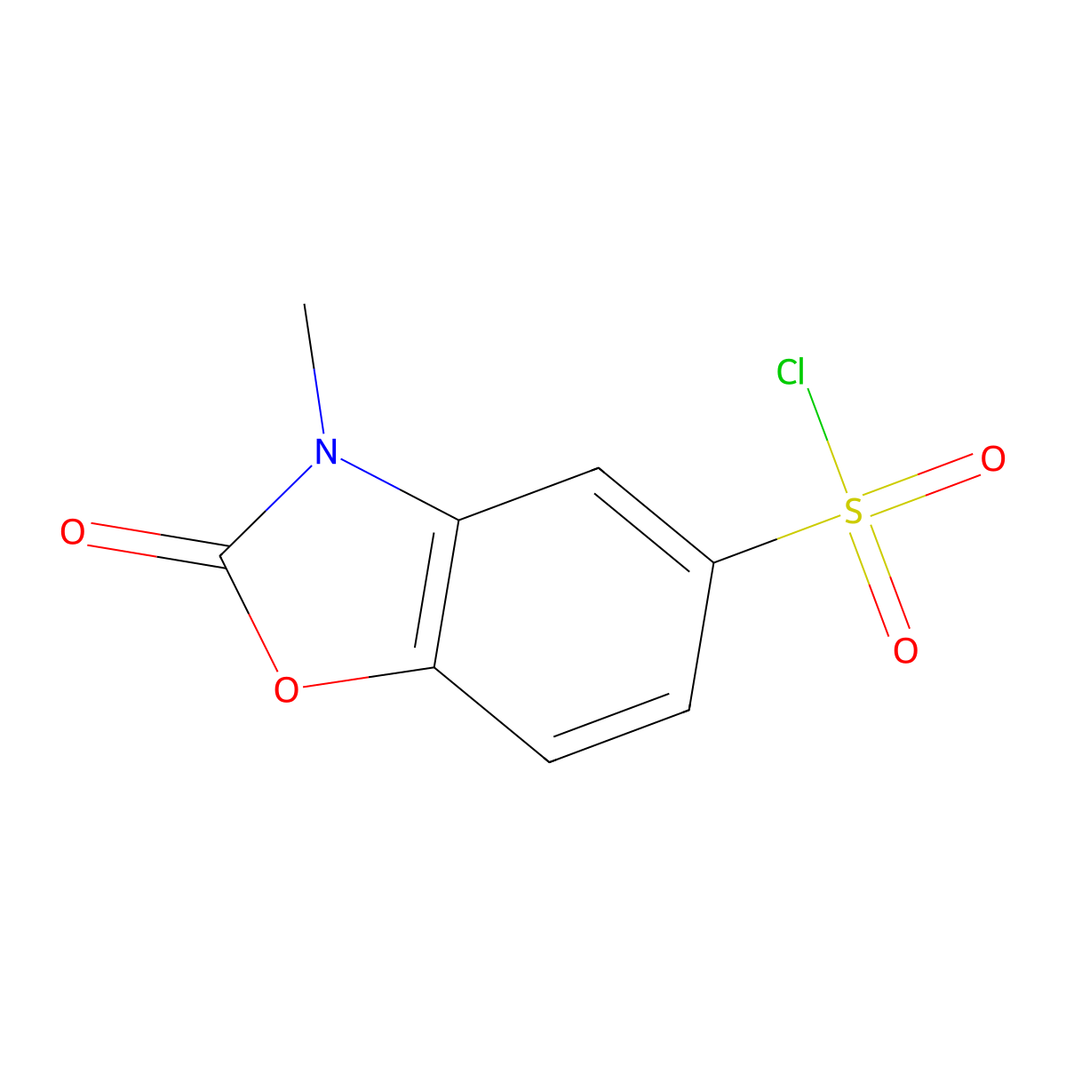 3-Methyl-2-oxo-2,3-dihydro-1,3-benzoxazole-5-sulfonyl chloride molecular structure, CAS 78633-42-8