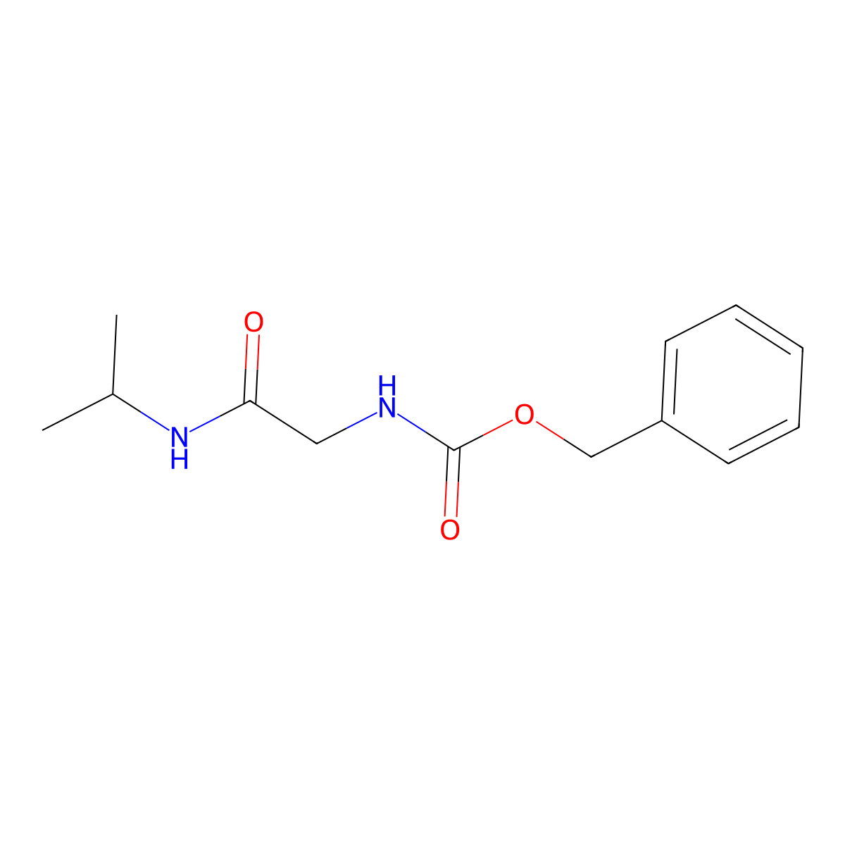 Benzyl N-[(isopropylcarbamoyl)methyl]carbamate molecular structure, CAS 78639-46-0