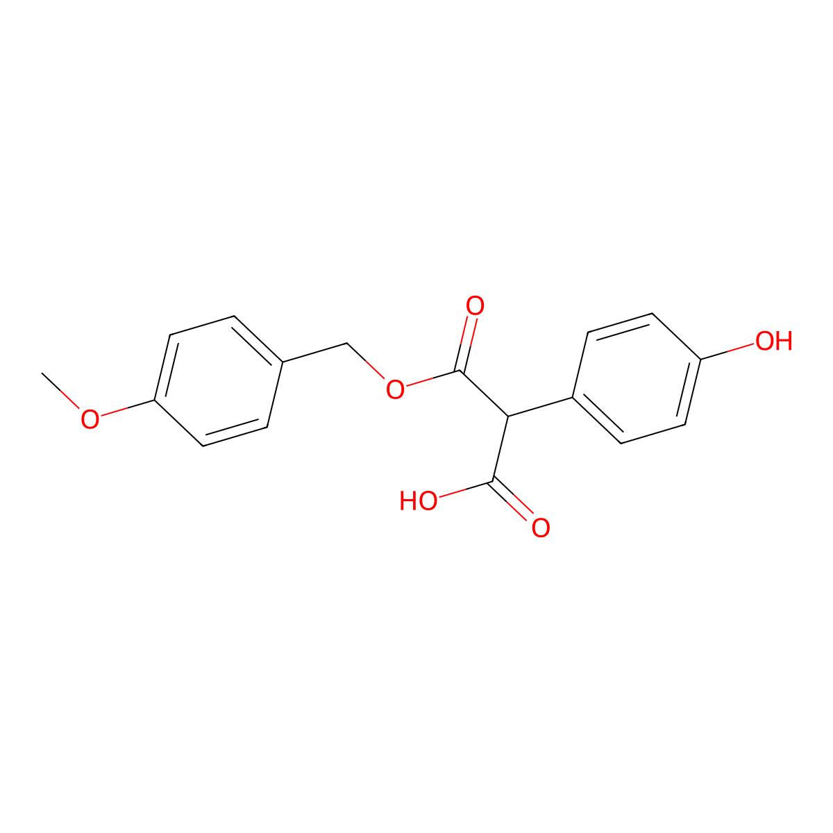 [(4-Methoxyphenyl)methyl] hydrogen (4-hydroxyphenyl)malonate molecular structure, CAS 78641-40-4