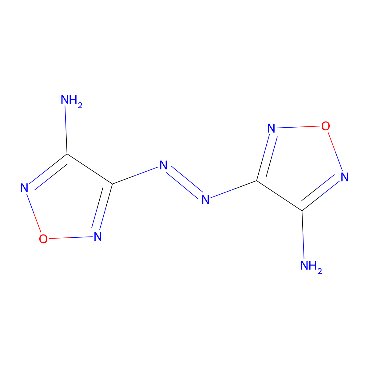 1,2,5-Oxadiazol-3-amine, 4,4'-azobis- molecular structure, CAS 78644-90-3
