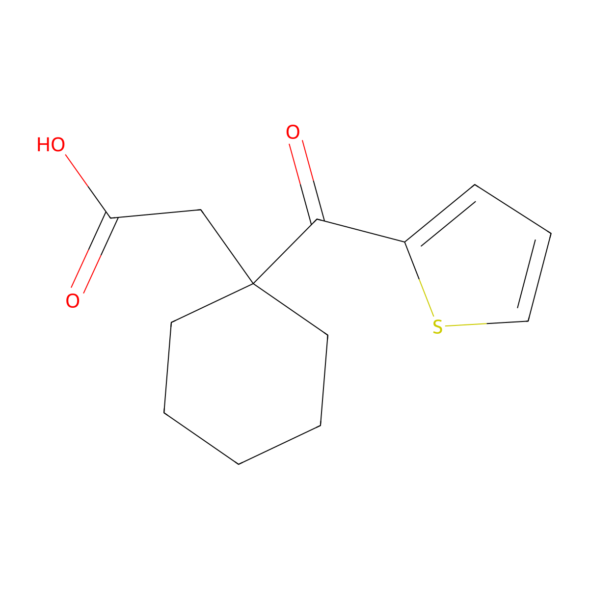 [1-(Thien-2-ylcarbonyl)cyclohexyl]acetic acid molecular structure, CAS 78645-41-7