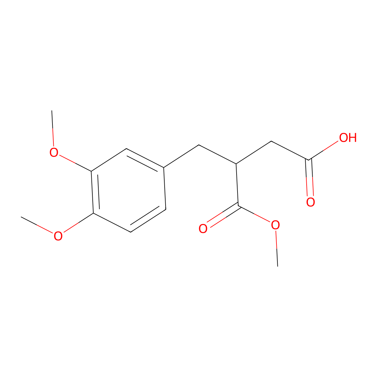 3-(3,4-Dimethoxybenzyl)-4-methoxy-4-oxobutanoic acid molecular structure, CAS 78647-52-6