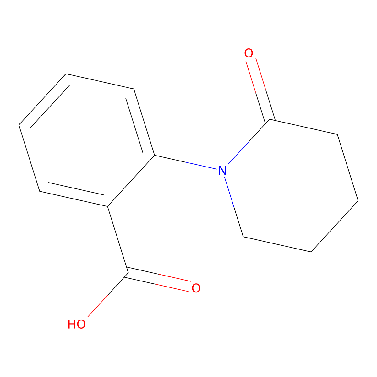 2-(2-Oxo-1-piperidinyl)benzoic acid molecular structure, CAS 78648-35-8