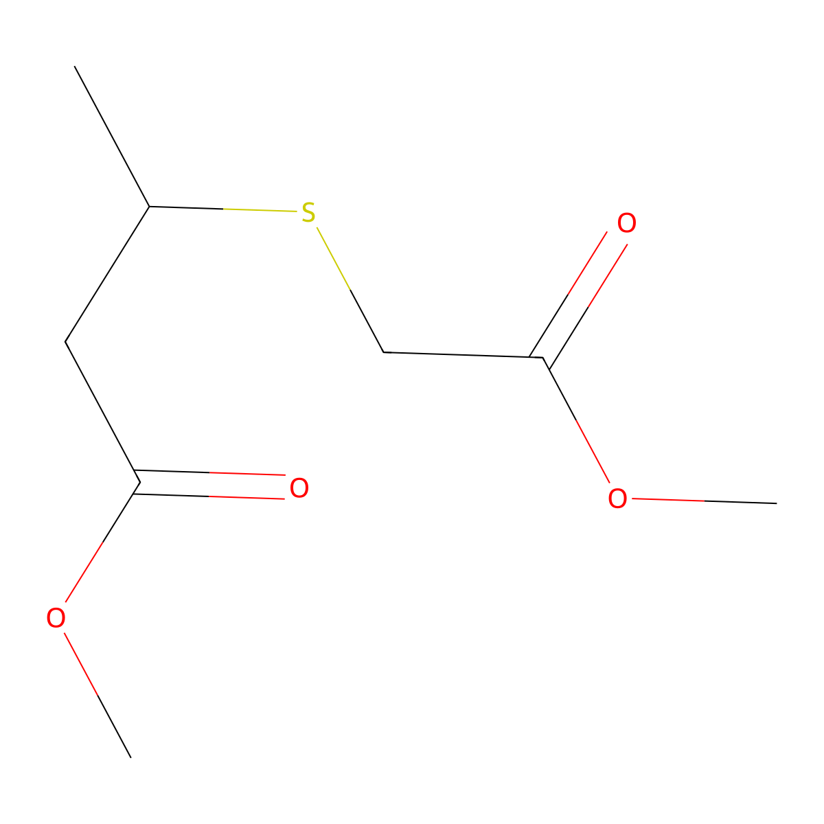 Methyl 3-[(2-methoxy-2-oxoethyl)thio]butanoate molecular structure, CAS 78648-41-6