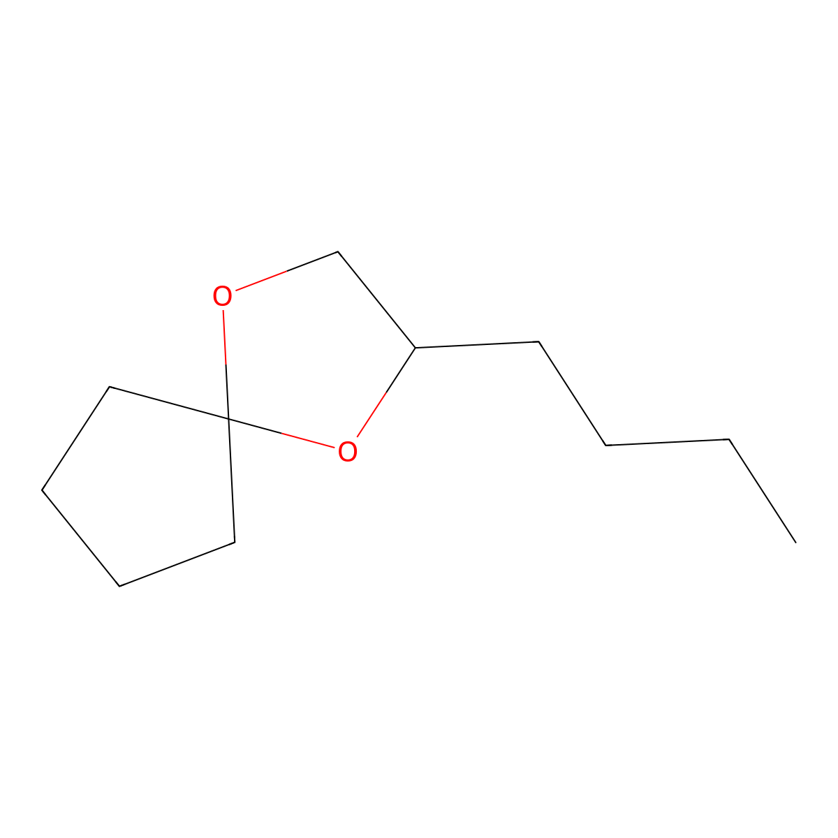 1,4-Dioxaspiro(4.4)nonane, 2-butyl- molecular structure, CAS 78649-62-4