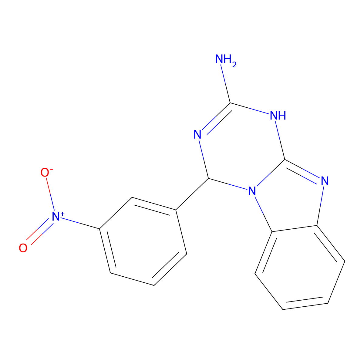 4-(3-Nitrophenyl)-1,4-dihydro[1,3,5]triazino[1,2-a]benzimidazol-2-amine molecular structure, CAS 78650-05-2