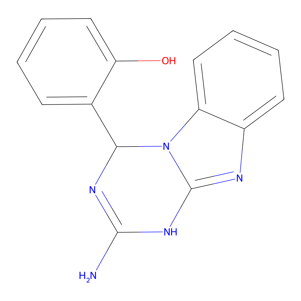 2-(2-Amino-3,4-dihydro[1,3,5]triazino[1,2-a]benzimidazol-4-yl)phenol molecular structure, CAS 78650-06-3