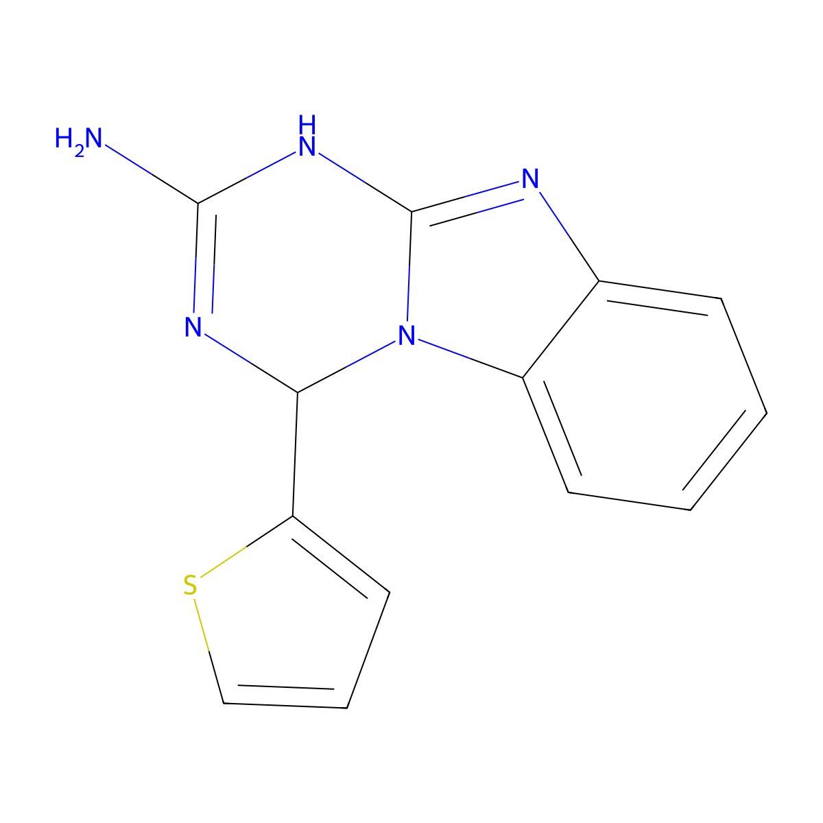 4-(Thiophen-2-yl)-1,4-dihydro[1,3,5]triazino[1,2-a]benzimidazol-2-amine molecular structure, CAS 78650-08-5