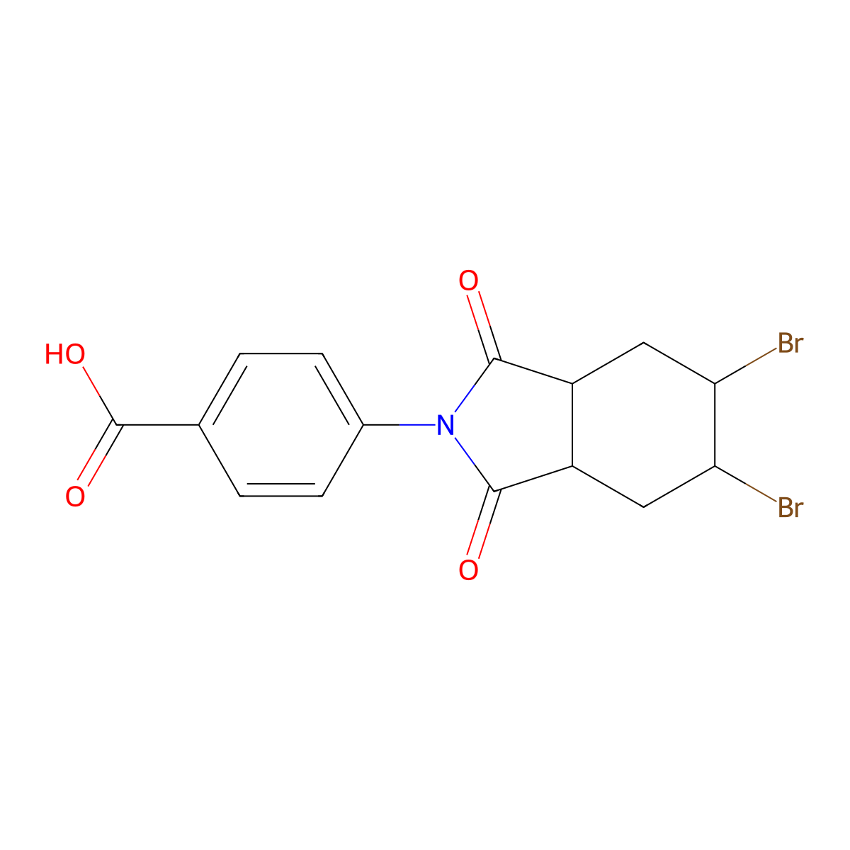 4-(5,6-dibromo-1,3-dioxooctahydro-2H-isoindol-2-yl)benzoic acid molecular structure, CAS 78650-79-0